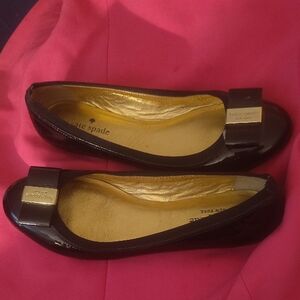 Kate Spade Black Bow Flats Size 7.5 Patent leather